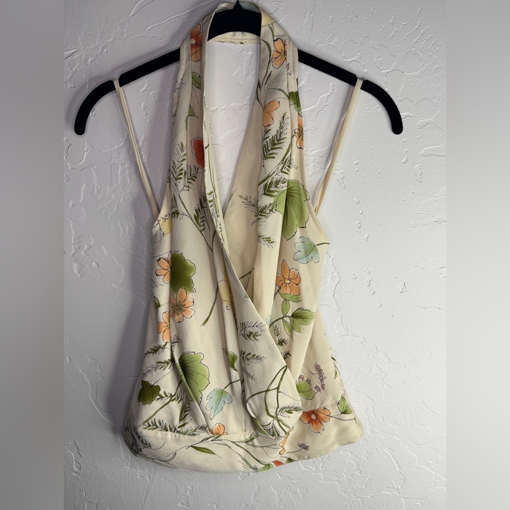 The Limited Cream and Green Asymmetrical Camisole size Xs